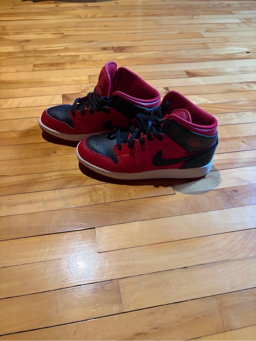 Nike Jordan Kids' Red and Black High-Top Sneakers - Picture 2 of 6